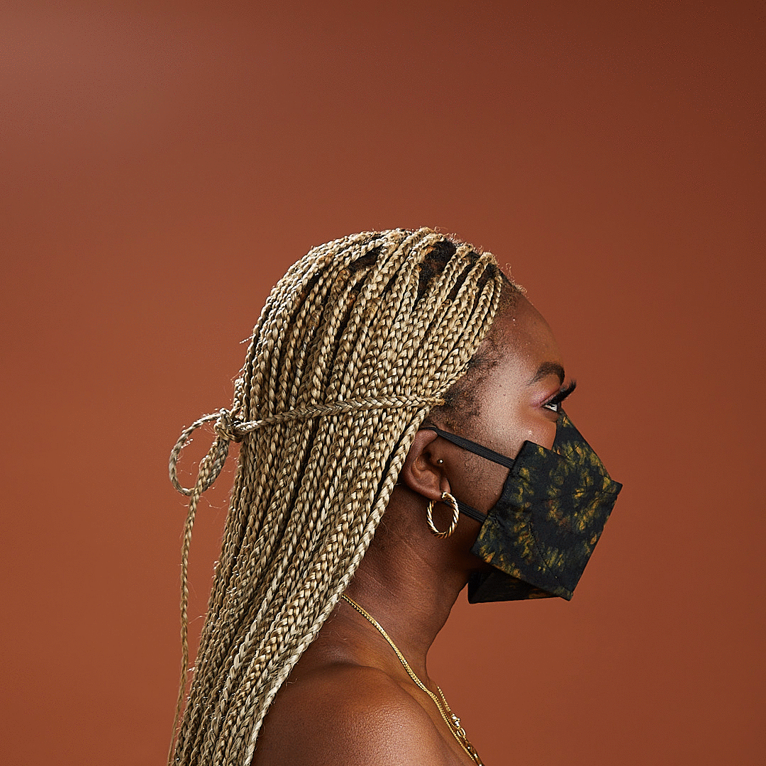 Kaiem Hand-Dyed Batik Winged Face Mask