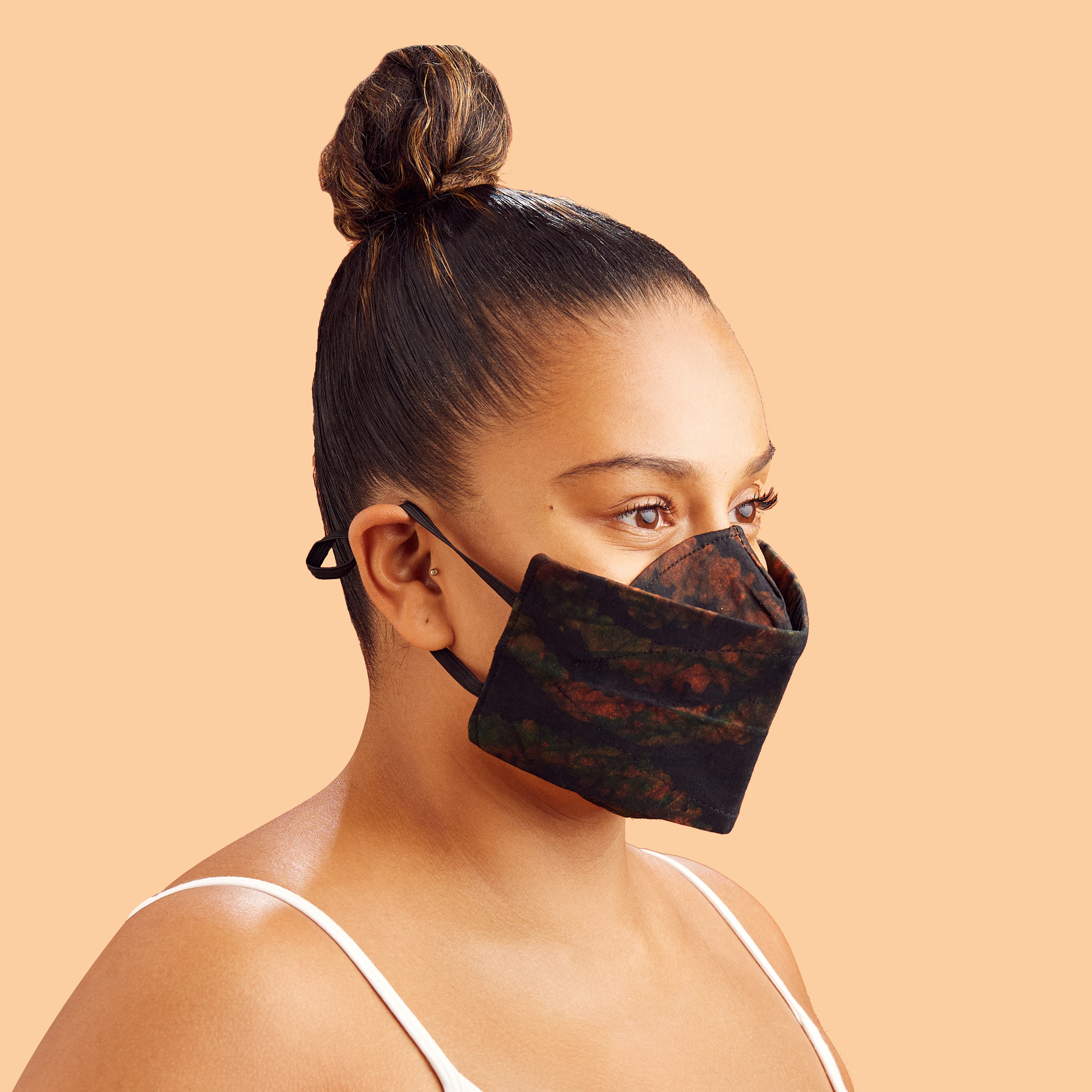 Kaiem Hand-Dyed Batik Winged Face Mask