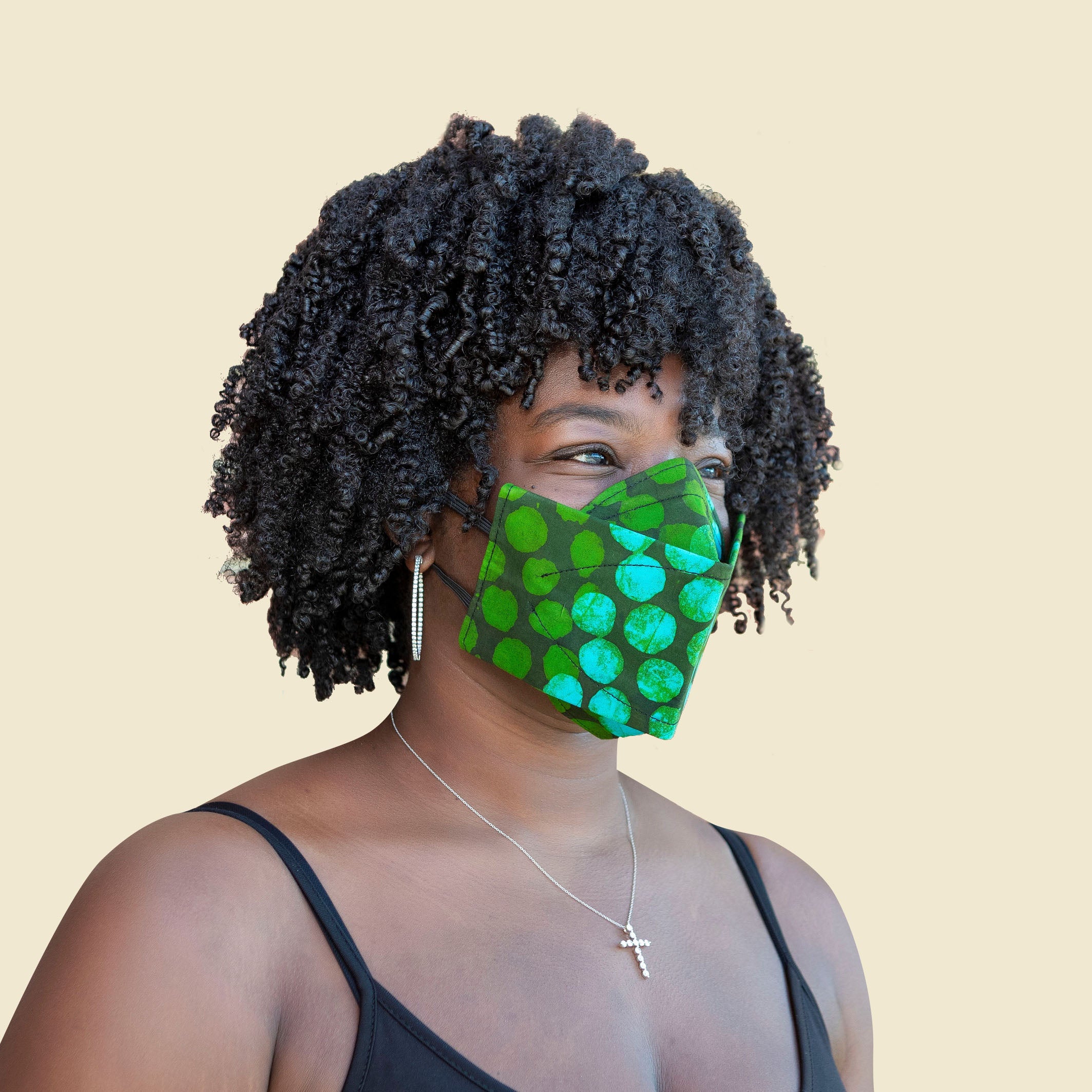 Kaiem Hand-Dyed Batik Winged Face Mask